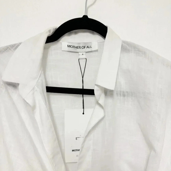 NWT $360 Mother of All Gisele Cotton Wrap Top - Button-Up Collared Blouse Shirt - Picture 5 of 9